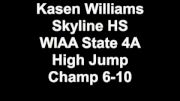 Kasen Williams Skyline HS WIAA State 4A High Jump Champ 6-10