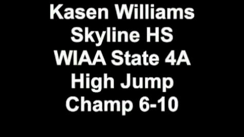 Kasen Williams Skyline HS WIAA State 4A High Jump Champ 6-10