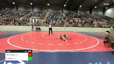 64 lbs Quarterfinal - Whitt Cromer, Roundtree Wrestling Academy vs Carson Scott, Level Up Wrestling Center