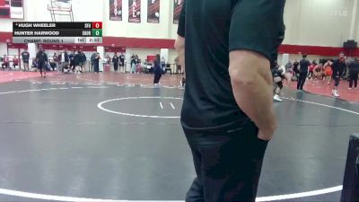 165 lbs Champ. Round 1 - Hunter Harwood, Southern Oregon vs Hugh Wheeler, Simon Fraser (B.C.)