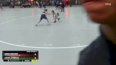 112 lbs Cons. Round 3 - Aiden Brewer, Blackman Wrestling Club vs Lucas Tonello, Ground Zero Wrestling