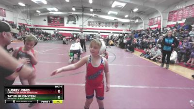 49-54 lbs Round 5 - Audrey Jones, Carrollton Youth Wrestling vs Tatum Rubinstein, Wentzville Wrecking Crew