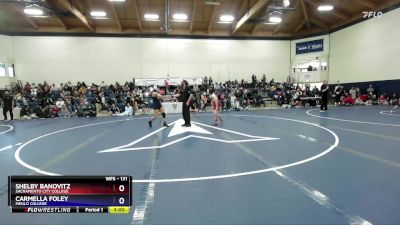 131 lbs Cons. Round 2 - Shelby Banovitz, Sacramento City College vs Carmella Foley, Menlo College