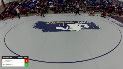 12U Boys - 63 lbs Cons. Round 2 - Mason Thome, Immortal Athletics WC vs Leo Riesen, The Fort Hammers Wrestling