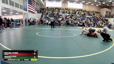 215 lbs Cons. Round 3 - Mason Fleck, ROOTSTOWN vs Mitchel Myers, GREEN