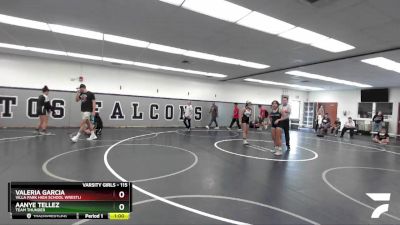 115 lbs Cons. Round 2 - Aanye Tellez, Team Thunder vs Valeria Garcia, Villa Park High School Wrestli