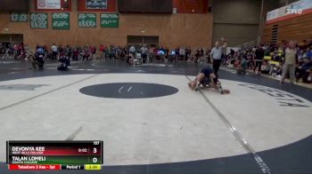 157 lbs Cons. Round 1 - Devonya Kee, West Hills College vs Talan Lomeli, Shasta College