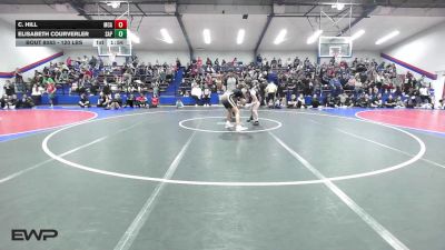 120 lbs Semifinal - C. Hill, McAlester High School Girls vs Elisabeth Courverler, Sapulpa High School Girls