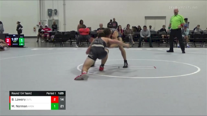 152 lbs Round 1 (4 Team) - Bryce Lowery, Indiana Outlaws vs Max Norman ...