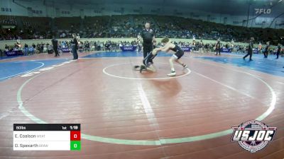 80 lbs Quarterfinal - Everette Coalson, Weatherford Youth Wrestling vs Dayton Spexarth, Brawlers