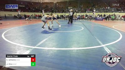 96 lbs Quarterfinal - Kellen Williams, Dodge City Wrestling Academy vs Joe Hinz, Weatherford Youth Wrestling