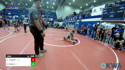 55 lbs Quarterfinal - Corbin Thigpen, Choctaw Ironman Youth Wrestling vs Oakley Blood, Blaine County Grapplers