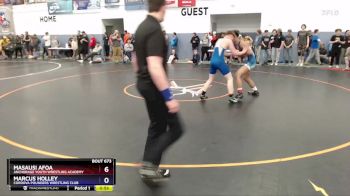 157 lbs Cons. Semi - Masausi Afoa, Anchorage Youth Wrestling Academy vs Marcus Holley, Cordova Pounders Wrestling Club