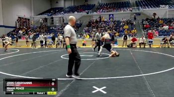 141 lbs 1st Place Match - Isham Peace, Lander vs John Carayiannis, Belmont Abbey