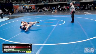 112 lbs Cons. Round 2 - Sawyer Love, Susitna Valley Jr/Sr High School vs Joseph Heyano, Dillingham High School