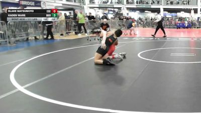 111 lbs Consi Of 16 #2 - Blake Matsumoto, Essex Junction vs Kaden Ware, Maine Hammahs