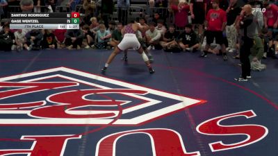 175 lbs 7th Place - Santino Rodriguez, NJ vs Gage Wentzel, PA