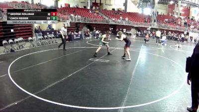 140 lbs 2nd Place Match - George Kollman, Nebraska Boyz vs Cinch Reiser, Sandhills Thedford Knights