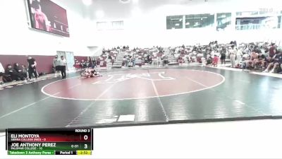 157 lbs Round 3 (3 Team) - Eli Montoya, Sierra College (RED) vs Joe Anthony Perez, Palomar College