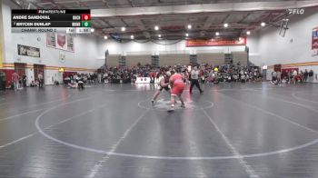 285 lbs Champ. Round 2 - Andre Sandoval, Buchanan vs Brycen Dunlap, Monroeville