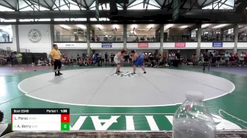 230-331 lbs Quarterfinal - Anthany Berry, Clinton Wrestling Club vs Leonardo Perez, Wheeling High School