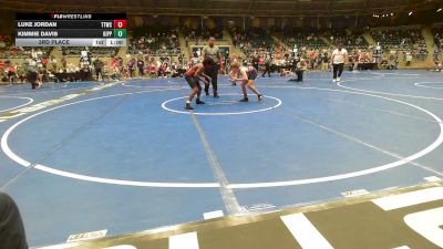 110 lbs 3rd Place - Luke Jordan, Team Tulsa Wrestling Club vs KIMMIE DAVIS, KIPP TULSA