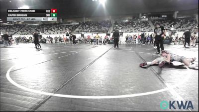 67 lbs Consi Of 8 #1 - Delaney Pritchard, Bristow Elementary Wrestling Club vs Kapri Bruens, Carl Albert