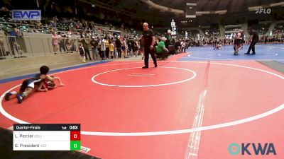 46 lbs Quarterfinal - Ledger Perrier, Collinsville Cardinal Youth Wrestling vs Gerami President, Victory Grappling Club