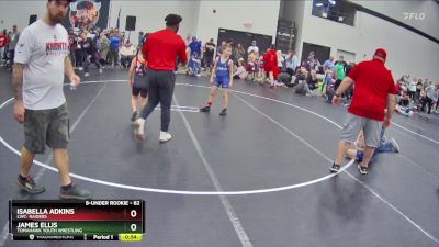 82 lbs Round 3 - James Ellis, Tomahawk Youth Wrestling vs Isabella Adkins, LWC: Raiders