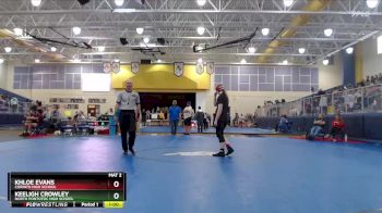 185 lbs Cons. Semi - Keeligh Crowley, North Pontotoc High School vs Khloe Evans, Corinth High School