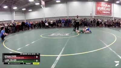 74 lbs Champ. Round 1 - Luke Miller, Great Bridge Wrestling Club vs Ethan Pope, Williamsburg Wrestling Club