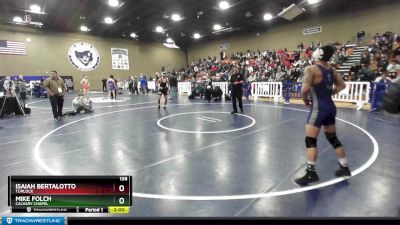 138 lbs Quarterfinal - Isaiah Bertalotto, Turlock vs Mike Folch, Calvary Chapel