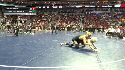 2A-138 lbs Quarterfinal - Layton Yager, Estherville Lincoln Central vs Kaiden Dietzenbach, Burlington Notre Dame