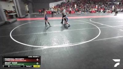 95 lbs Cons. Round 2 - Marshall McCarty, Campbellsport Youth Wrestling vs Brody Wade, Pardeeville Youth Wrestling