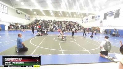 120 lbs Semifinal - Tarun Harrington, Alta Loma HS vs Raiden Martinez, Hawkeye Wrestling Club