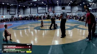 55 lbs Round 1 (6 Team) - Colt Workman, NORTH CAROLINA WRESTLING FACTORY vs Logan Kohler, CAROLINA ELITE WRESTLING CLUB