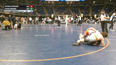 160 lbs 3rd Place - Patrick Rotondo, Colonial vs Logan Berner, North Allegheny