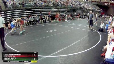 130 lbs Round 3 (6 Team) - Jace Klendworth, Iowa USA Red vs Mikael Hays, Nebraska Blue