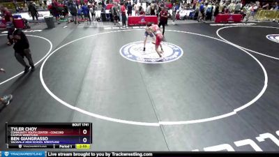 145 lbs Champ. Round 1 - Tyler Choy, Community Youth Center - Concord Campus Wrestling vs Ben Giangrasso, Vacaville High School Wrestling