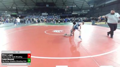 96 lbs Cons. Sub-rd Of 16 - Ethan Logan, Clark County Youth Wrestling vs Caleb Bennett, Gig Harbor Grizzlies Wrestling Club
