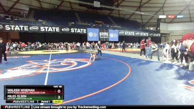 48-49 lbs Quarterfinal - Miles Olsen, Outlaw Wrestling Club vs Walker Wiseman, White River Hornets Wrestling Club