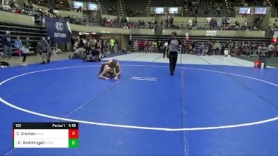 125 lbs Cons. Round 1 - Corey Smithingell, Escanaba Youth Wrestling Club vs Colton Vroman, BAM