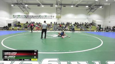 133 lbs Cons. Round 2 - Gio Urbieta, Lemoore College vs Aaron Lopez, Santa Ana College