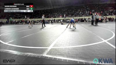 120 lbs Consi Of 8 #1 - Jaxon Rickers, Woodward Youth Wrestling vs Landon Achziger, Choctaw Ironman Youth Wrestling