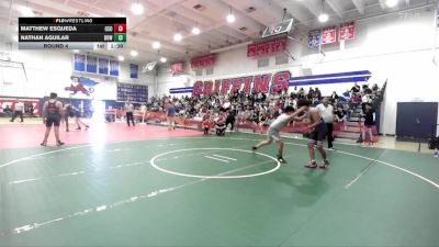 132 lbs Round 4 - Nathan Aguilar, Huntington Beach High School W vs Matthew Esqueda, Osoway