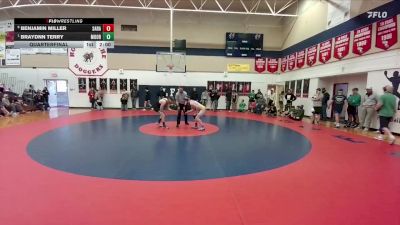 144 lbs Quarterfinal - Braydnn Terry, Moorcroft vs Benjamin Miller, Saratoga