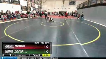 152 Boys Cons. Round 3 - Asher Hockett, Bear Cave Wrestling Club vs Joseph Muther, Lakewood
