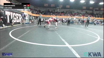 110 lbs Semifinal - Grayson Moss, Blanchard Youth Wrestling Club vs Luke Opitz, Weatherford Youth Wrestling
