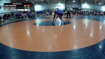 155 lbs Cons. Round 2 - Olivia Haywood, Flossmoor (Homewood-F.) vs Hanley Shirley, Fowlerville (Girls)