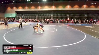 135 lbs Cons. Round 6 - Isabella Castillo, Golden West vs Kailani Higgins, South Tahoe